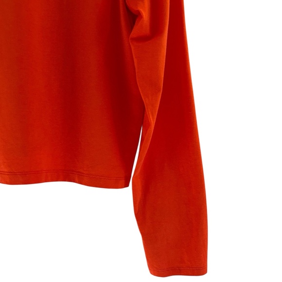 Lululemon Classic Fit T-Shirt Size 10 Cotton Lyocell Linen Long Sleeve Orange - Picture 14 of 15
